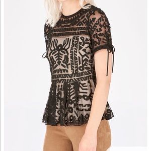 Parker geometric embroidery top xs